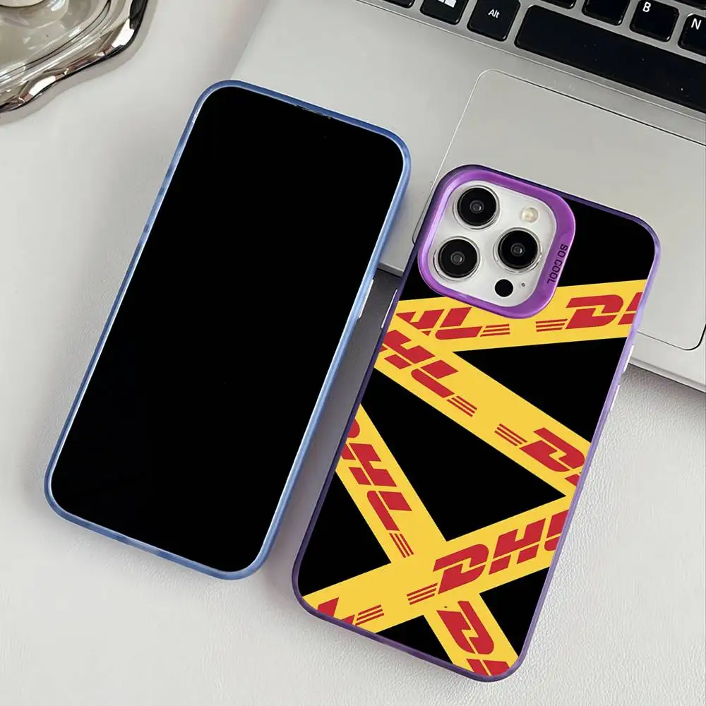 حافظة هاتف لوجستية عالمية DHL لهاتف آيفون 11 12 13 14 15 16Pro Max Plus غطاء هاتف مطلي