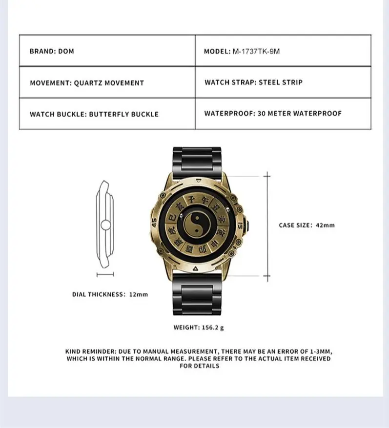 DOM 1737 Venta caliente 2024 nuevo reloj de suspensión magnética tecnología de los hombres concepto de personalidad creativa reloj de cuarzo resistente al agua