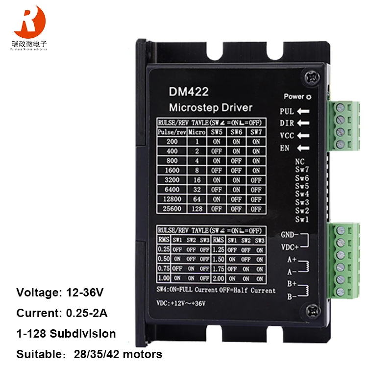 DM422 Microstep Driver 28/35/42 Stepper Motor Driver Two-phase Step Controller Drive