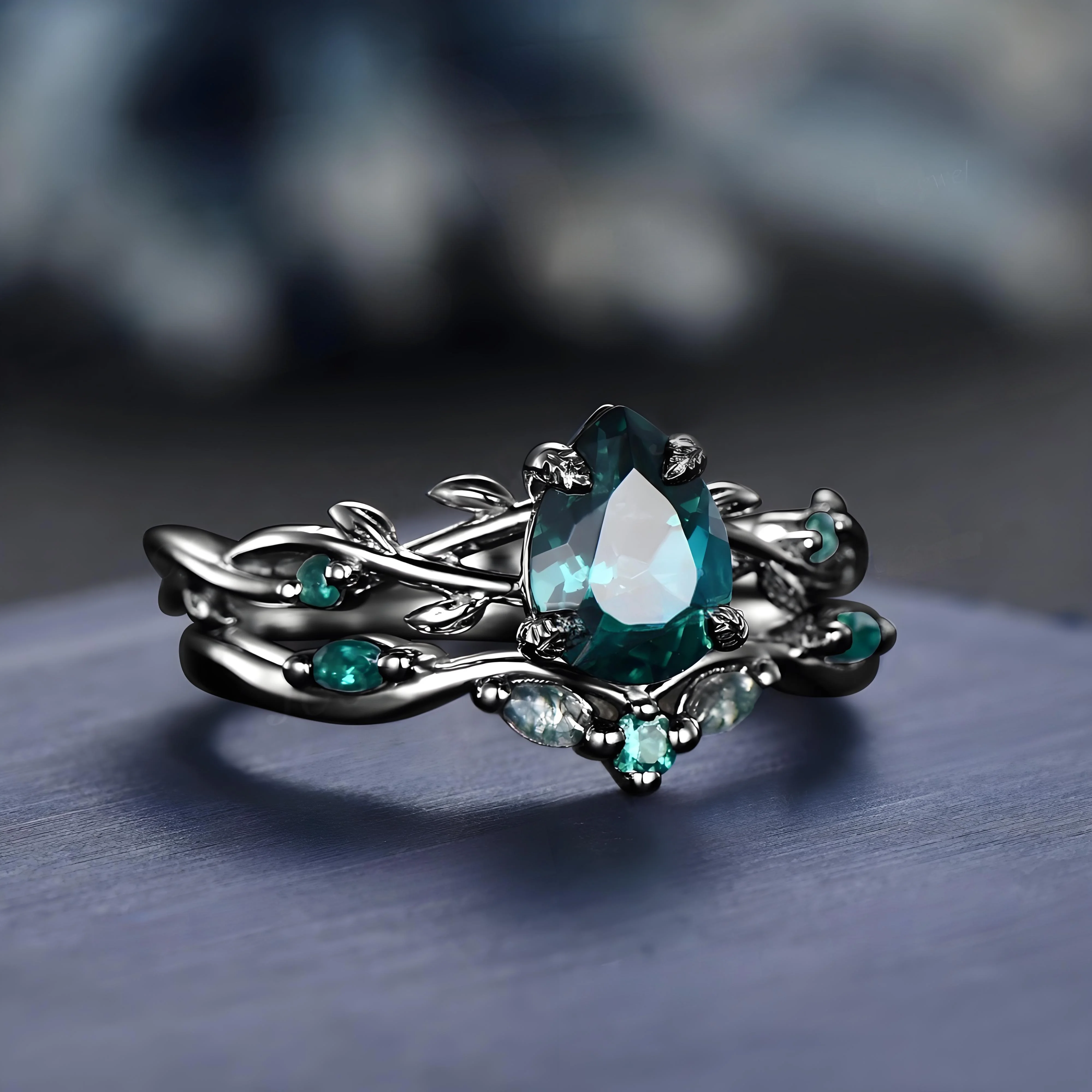 2 قطعة/المجموعة الأزياء الذهب الأسود اللون الأخضر حجر الراين الزركون خواتم للنساء كامل كريستال خواتم الزفاف المشاركة مجوهرات هدايا #2