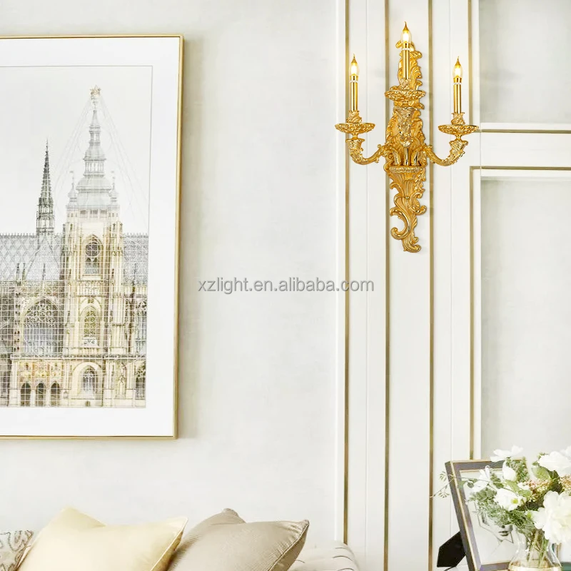 European Head Brass Classic Wall Indoor Sconce Light Hallway Wall Lights for Home Decorative