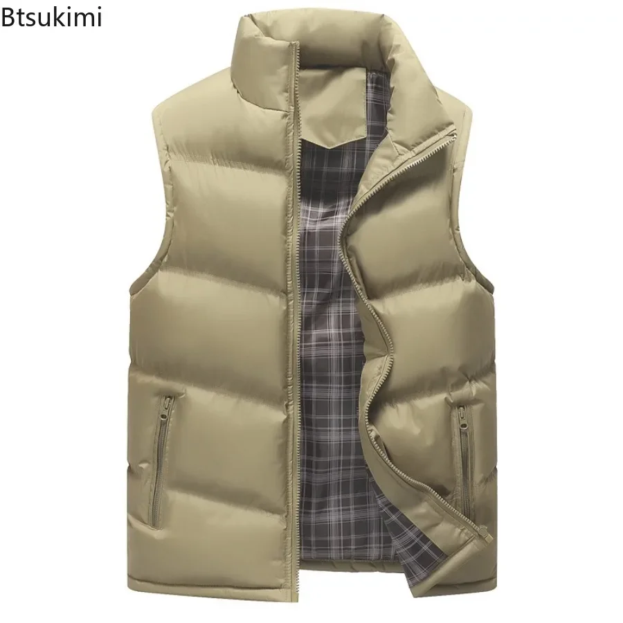 2024 männer Dicke Warme Weste Herbst Winter Warm Ärmellose Weste Jacke Männer Slim Fit Weste Casual Mäntel Herren Weste jacke Top