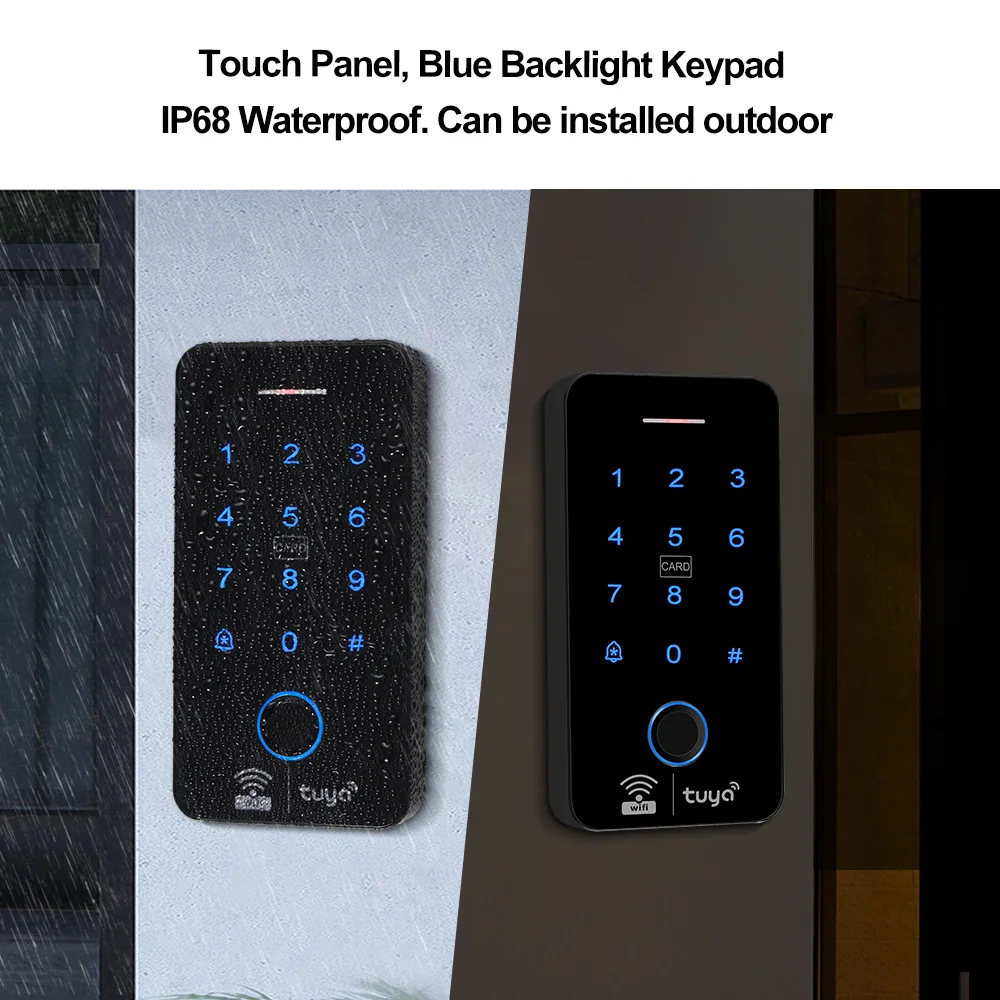 Wifi Tuya Door Access Control System Kit RFID Fingerprint Keypad Bluetooth APP Smart Electric Magnetic Strike Locks Waterproof