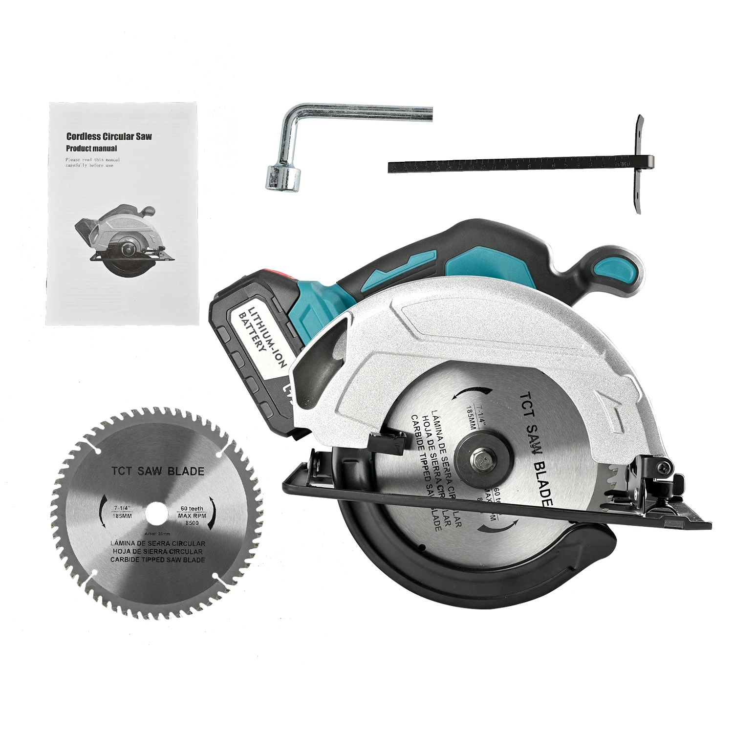 7-inch Blue Cordless Circular Saw With 4000mAh Battery 6500RPM Compact Suitable For Cutting Wood it's good New Year Gift