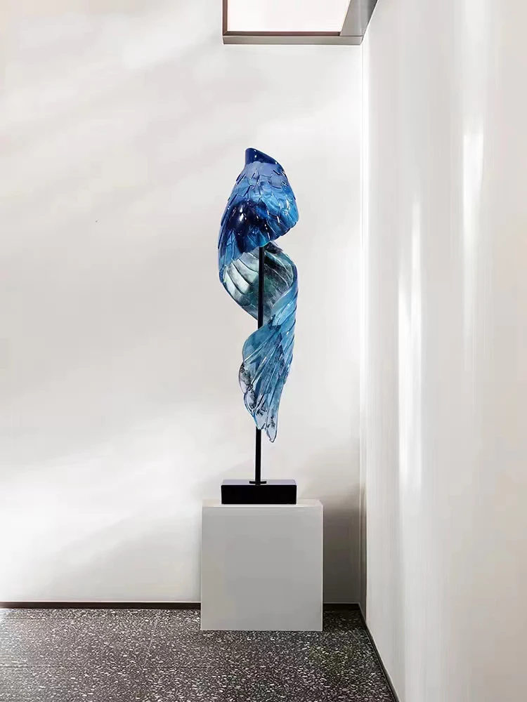 

Home Decorations Abstract Sculptures & Figurines Modern Transparent Resin Floor Standing Statue Luxury Living Room Decor Accesso