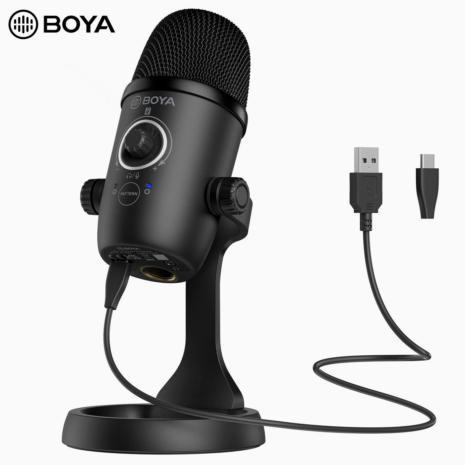 Imagem -04 - Boya Cm5 Microfone Microfone para Microfones de Computador Streaming Portátil Mikrofon Áudio Smartphone Condensador Profissional Suporte Usb Vídeo