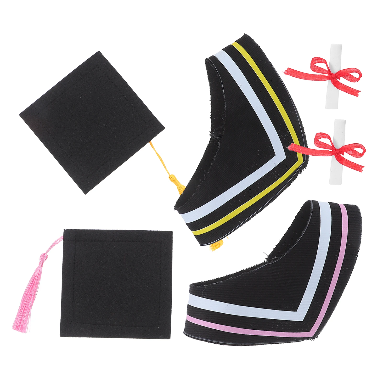 

2 set Graduation Gown Set 30cm Bear Cap Soft Material Elegant Design Replaceable Costume Toy Stuffed Animal Outfit