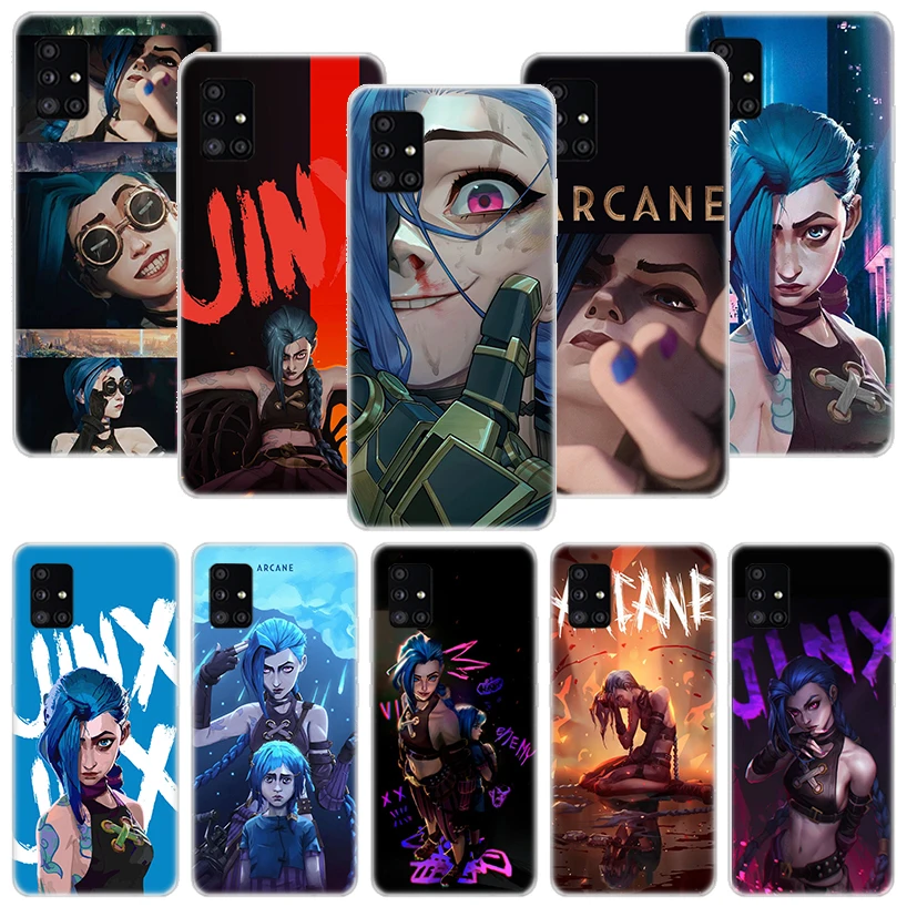 Anime Arcane Jinx Vi Phone Case For Samsung Galaxy A14 A15 A13 A12 A54 A55 A53 A52 A04S A24 A25 A23 A22 A34 A35 A33 A32 A03S A02