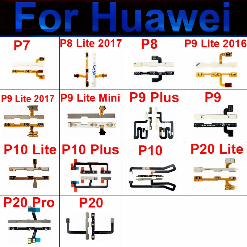 For Huawei P7 P8 P9 P10 P20 Pro P10 P9 Plus Lite-Mini Mini Power Volume Buttons Flex Cable Side Keys Switch Flex Part P9 P8 Lite