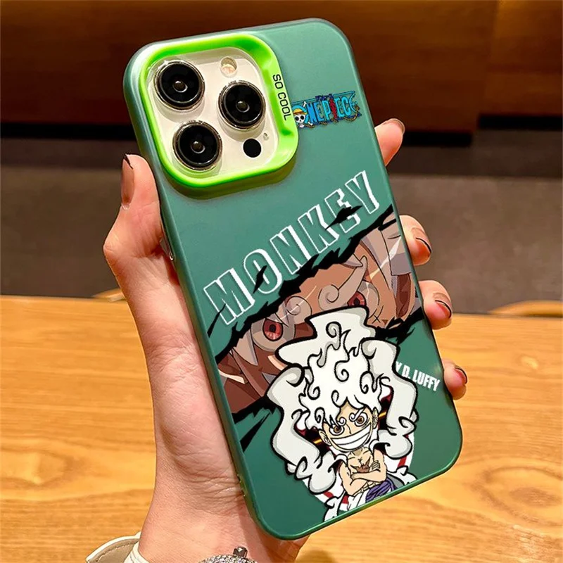 Japan One Piece Phone Case for iPhone 11 12 13 14 15 16 17 Pro Max Plus Air Anime Fifth Gear Luffy Bare-chested Shockproof Cover view 3