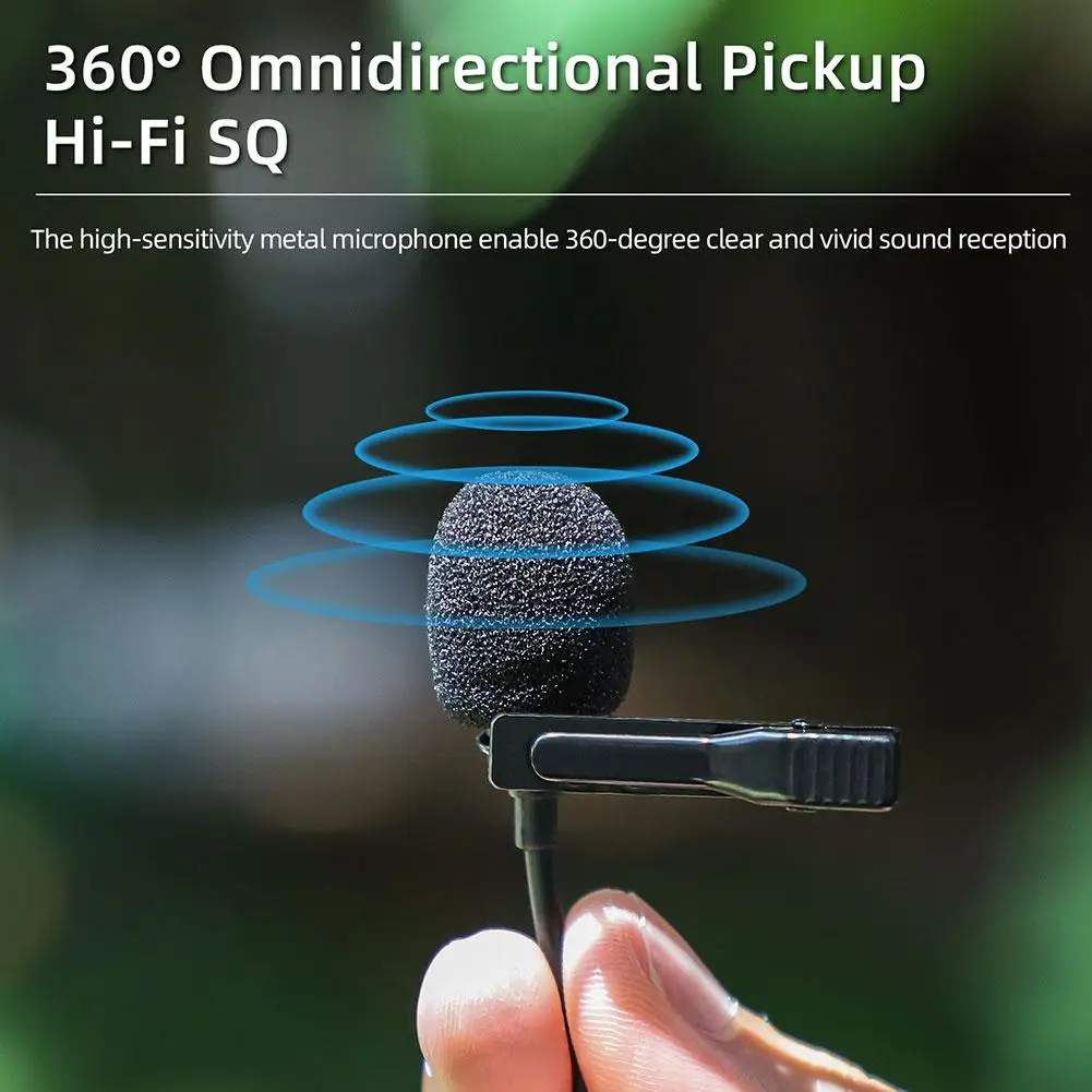 Sunnylife Lavalier Microphone For Insta360 X4 Panoramic Camera Recording Microphone Type-C Interface For Insta360 X4 Access U3H5