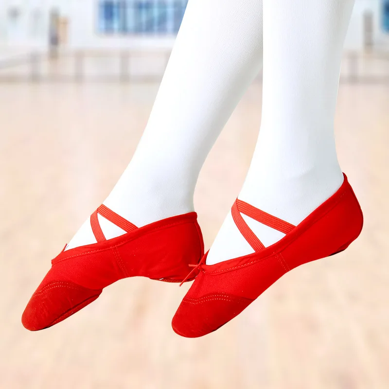 Mädchen Ballett Tanz Schuhe Leinwand Weiche Sohle Ballett Hausschuhe Kinder Komfortable Practise Schuhe Für Kinder Frauen Ballerina Schuh