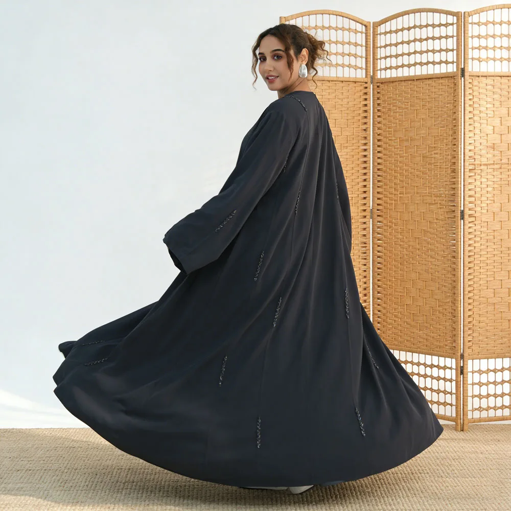 

Дубай Бисероплетение Абая Турция Кафтан для мусульманских женщин Длинное платье Кимоно Кардиган Kebaya Jalabiya Скромная исламская одежда Халат Кафтан