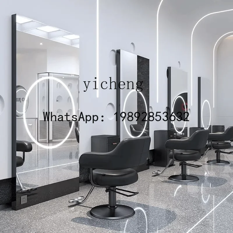 H3  hairdresser mirror table single and double-sided floor mirror barber shop hairdresser mirror hair salon special floor