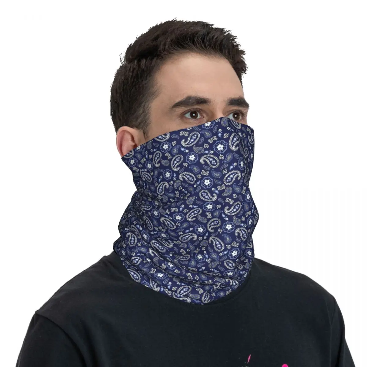 Aangepaste Boheemse stijl Bandana Paisley Bandana nekwarmer Dames Heren Winter Wandelen Ski Sjaal Gaiter Face Cover
