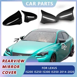 LHD Pair Glossy Black Side Rearview Wing Mirror For Lexus IS200 IS250 IS300 IS350 2014-2020 M Style Rear View Mirror Cover Cap