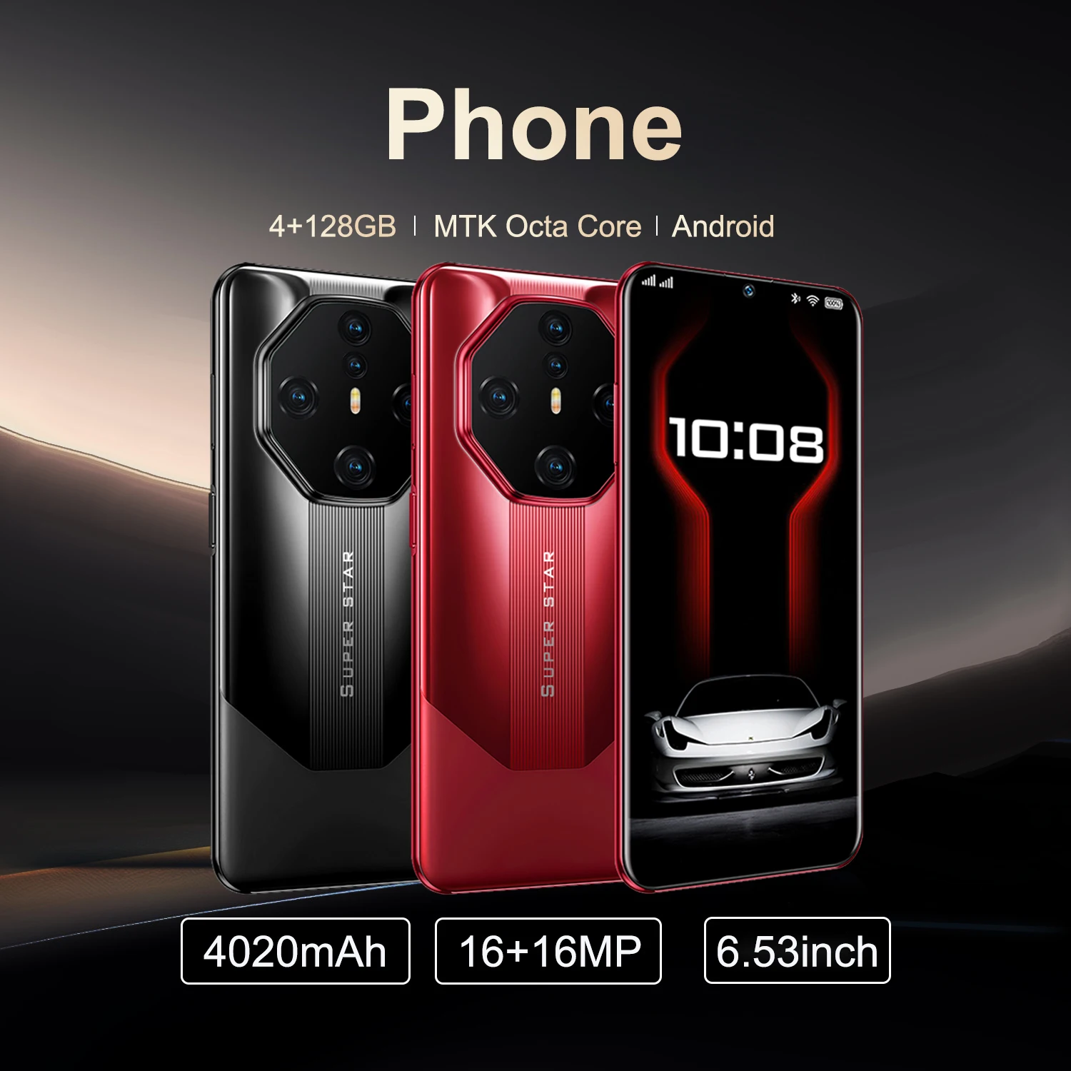 สมาร์ทโฟน Global Unlocked S24 Pro หน้าจอ 6.56 นิ้ว, 4GB+128GB, กล้อง 16MP+16MP, แบตเตอรี่ 4100mAh, ฟังก์ชันชาร์จเร็ว, เครือข่าย 4G