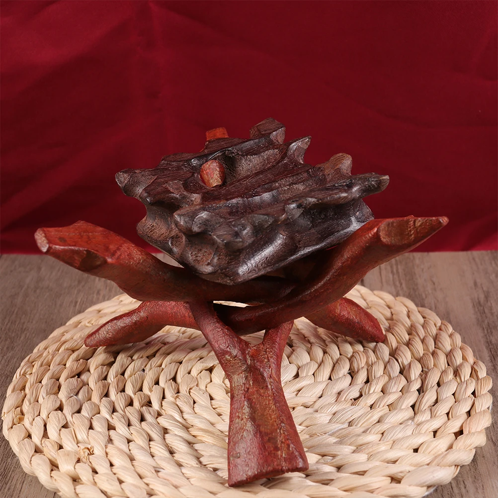

Wooden Tripod Abalone Decor Showcases Bowl Display Rack Stand Kitchen Dish Holder