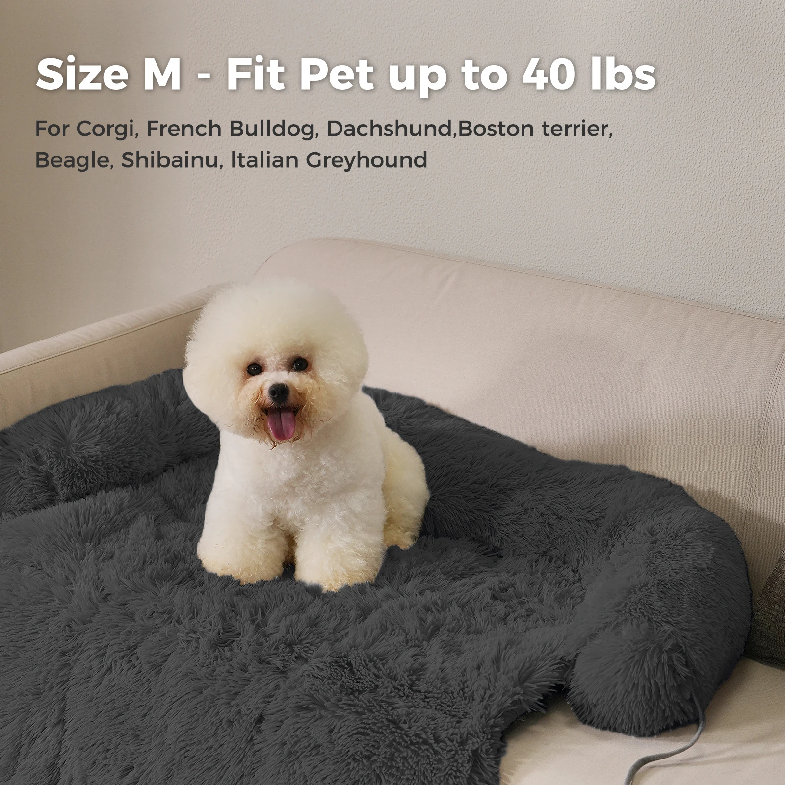 Polymères de lit moelleux portables pour animaux de compagnie, canapé pour chien, couverture chaude 