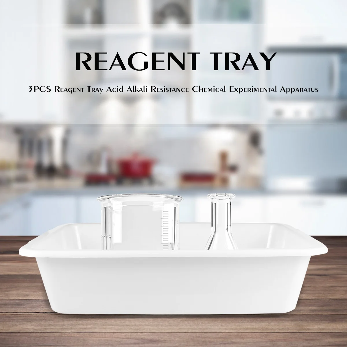 

3pcs Reagent Tray Durable Acid Alkali Resistance Chemical Experiment Tool Laboratory Storage Supplies Lab Equipment Accessories