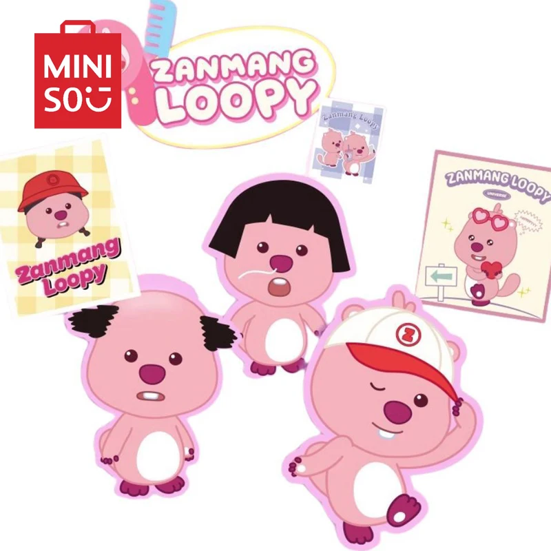 

MINISO Loopy Series Modeling House Anime Figures Loopy Dress-up Model Ornaments Cartoon Cute Animation Toy Room Decoration Gifts