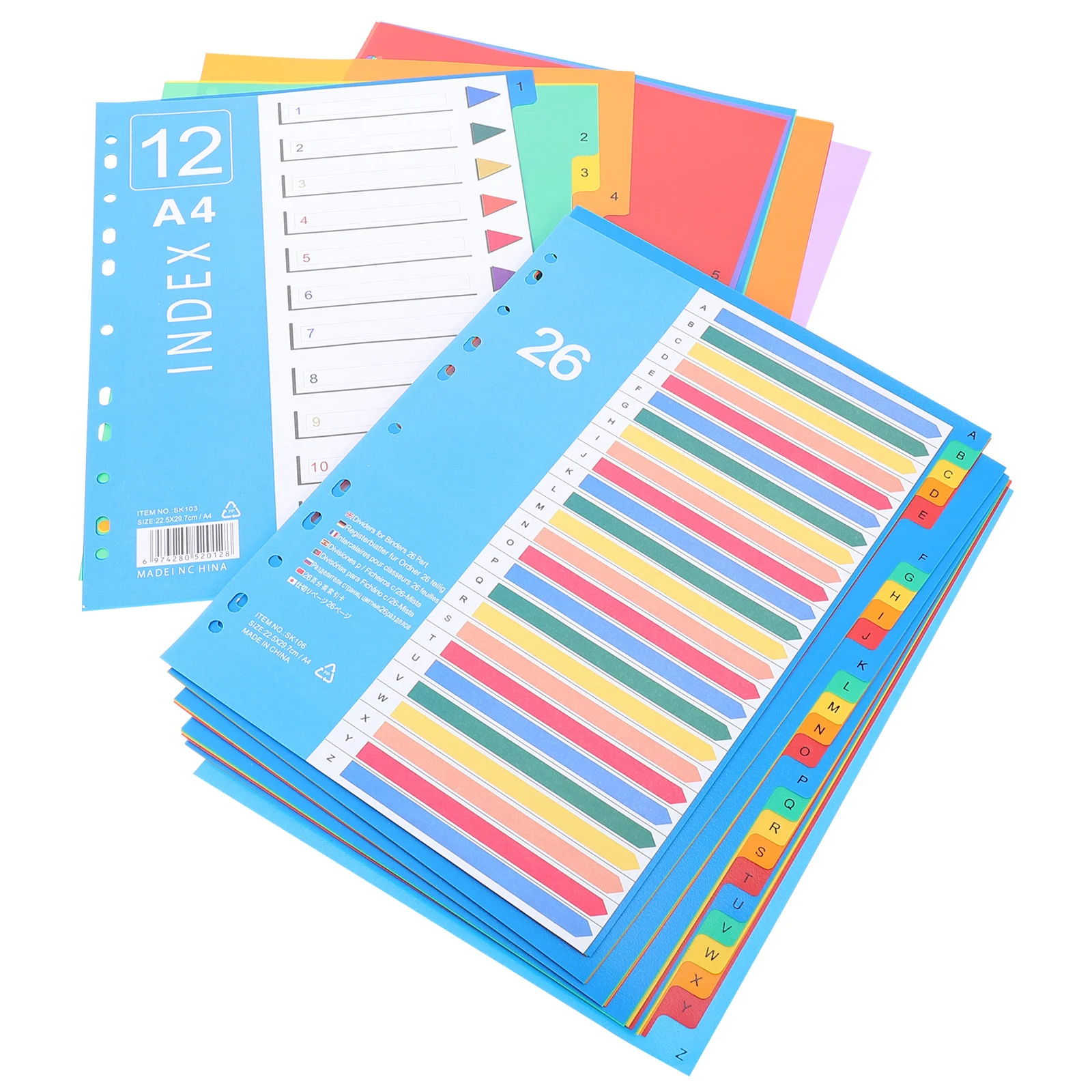 

38Pcs Plastic Indexes Dividers Colored Tabs for Notebook Index Pages Folder Classification Pages Insertable Divider Sheets