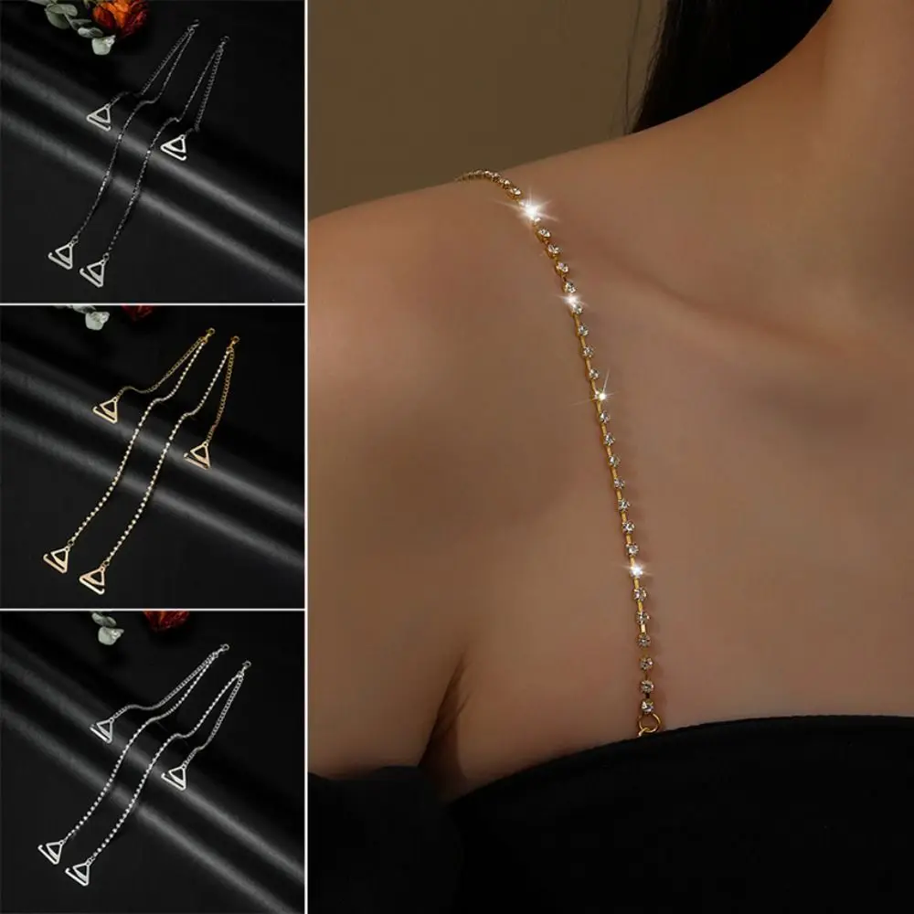 Non-Slip Rhinestone Bra Straps Sexy Off-the-shoulder Removable Underwear Shoulder Strap Decorative Adjustable Bra Shoulder Belts