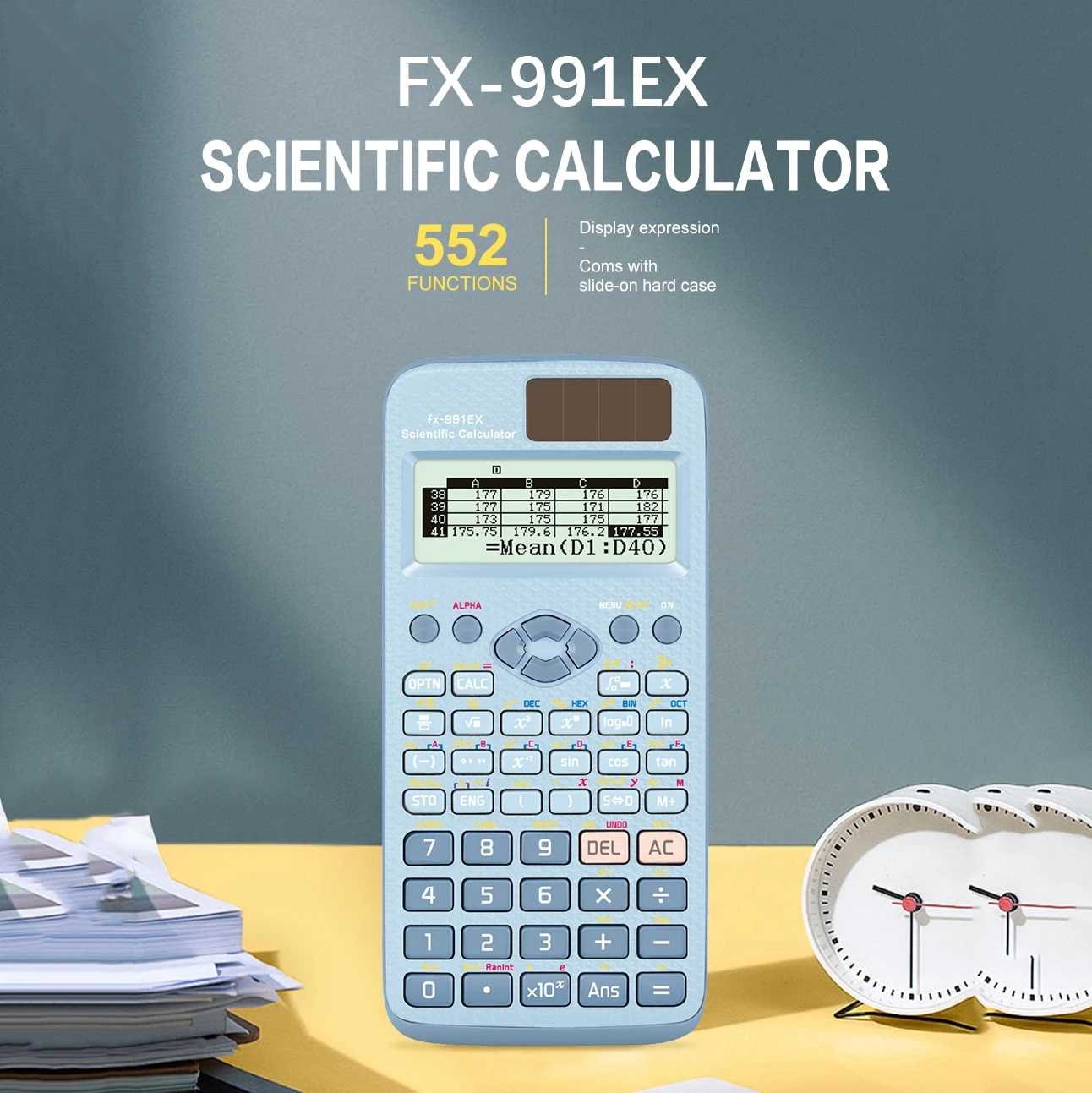 BLUE-FX-991EX - Scientific Calculator Battery Power Advanced, with 552 functions, suitable for school students and teachers