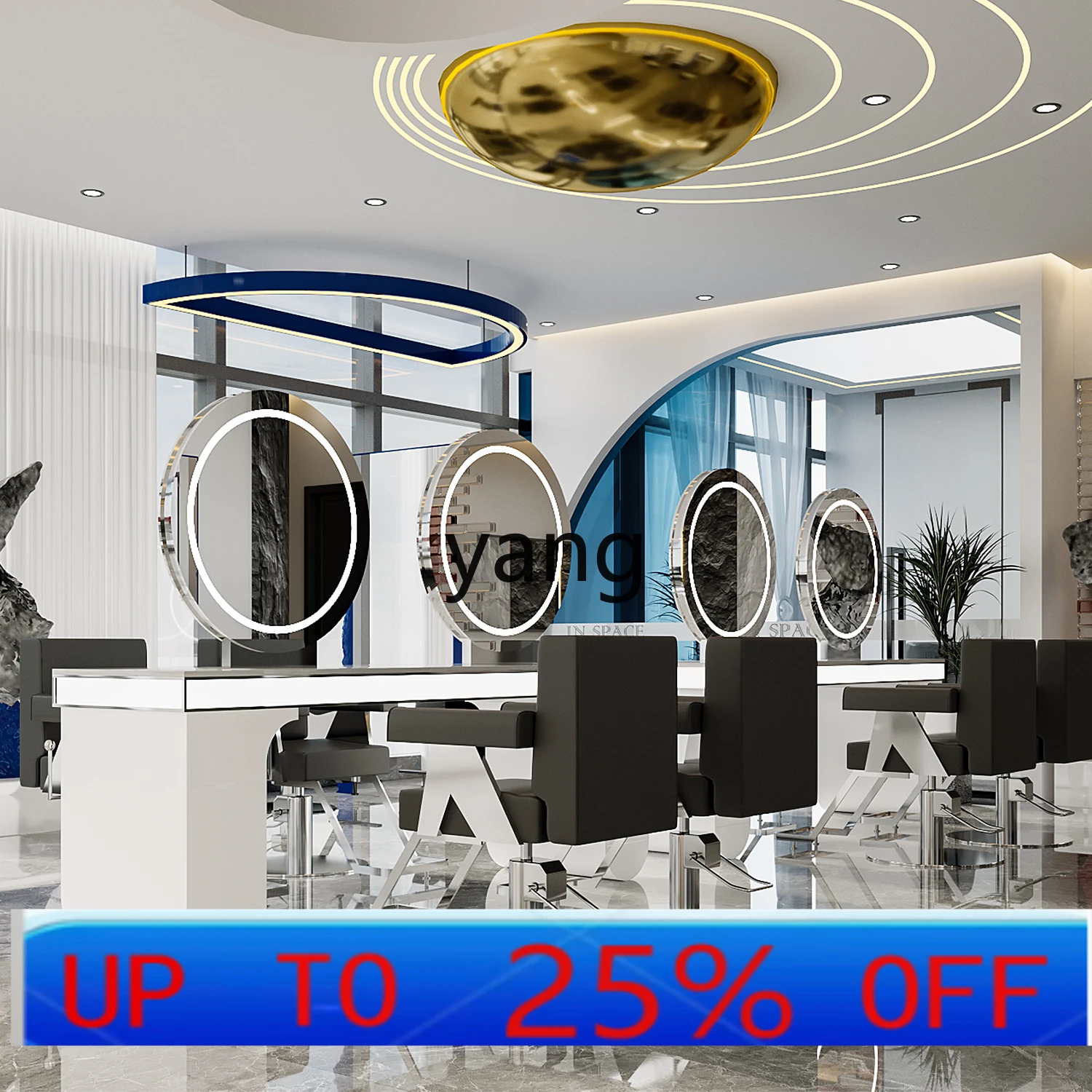 Lmm  hair salon mirror table barber shop perm and dyeing area mirror cabinet integrated hair salon special