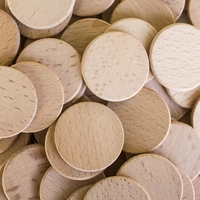 Wholesale 20Pc 25mm/30mm/38mm/40mm Wood Crafts Diy Handmade Blank Home Decoration Beech Wood Disc Wooden Craft for Baby Room