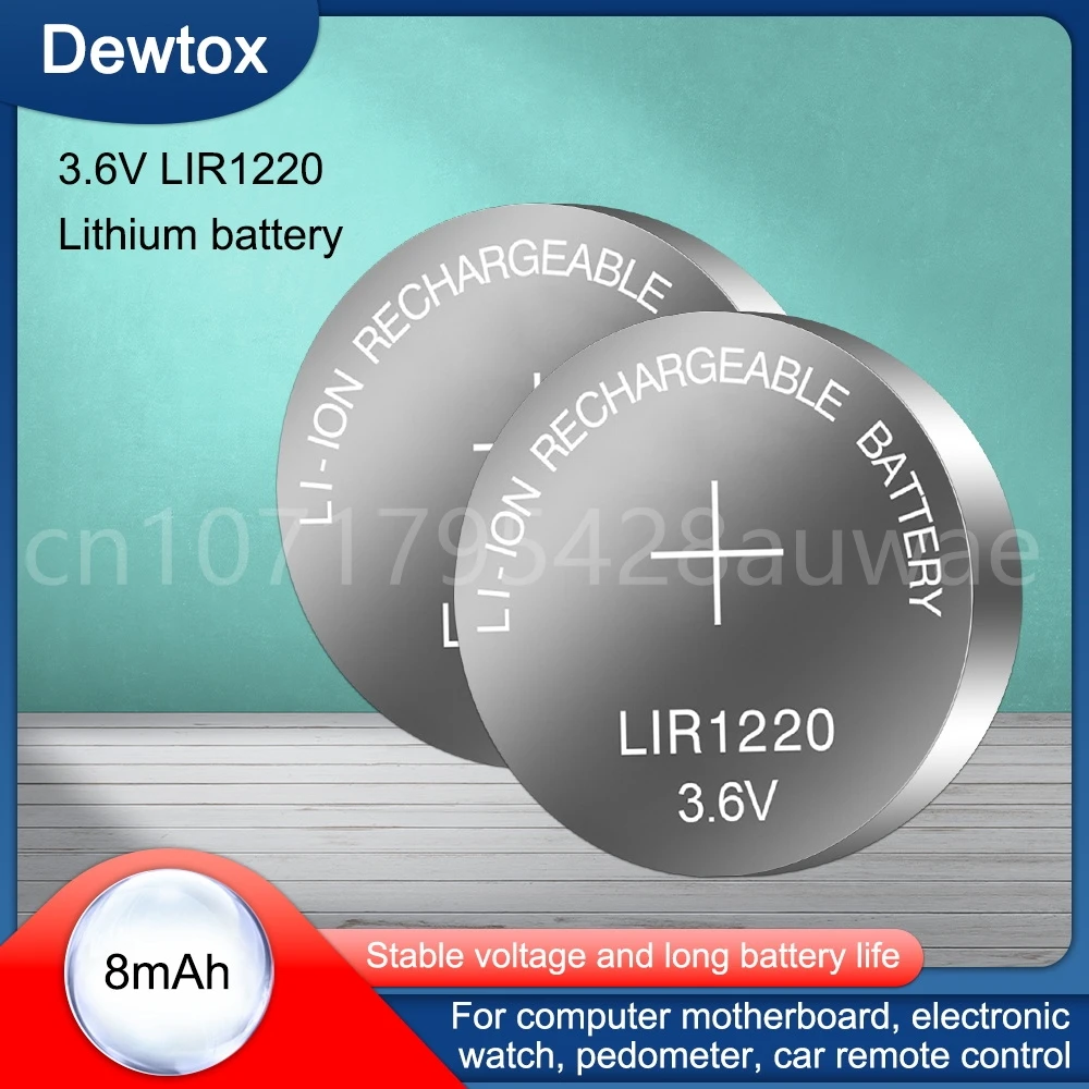 1-5PCS 3.6V LIR1220 Rechargeable Battery Lithium Button Built-in Coin Cell Batteries Watch Cells LIR 1220 Replaces CR1220