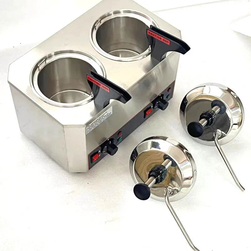 Aquecedor elétrico de queijo Nacho 4L com bomba derretedor de aço inoxidável de qualidade alimentar para molhos quentes de caramelo, pimentão e curry