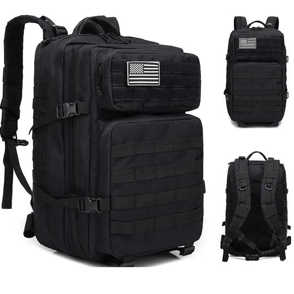 حقيبة ظهر رياضية تكتيكية سعة 45 لترًا، حزمة هجوم عسكرية مولي، حقيبة هجومية لمدة 3 أيام، حقيبة ظهر للمشي لمسافات طويلة، حقيبة ظهر متينة للمعدات الخارجية #5