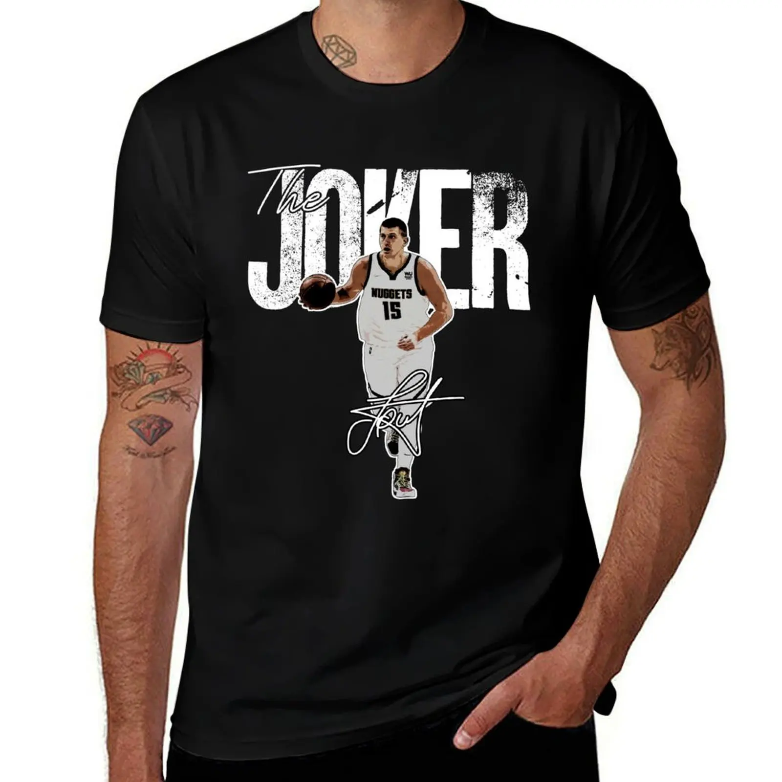 Nikola Jokic The Joker Basketball Denver Signature Vintage Retro 80s 90s Bootleg Rap Style T-Shirt