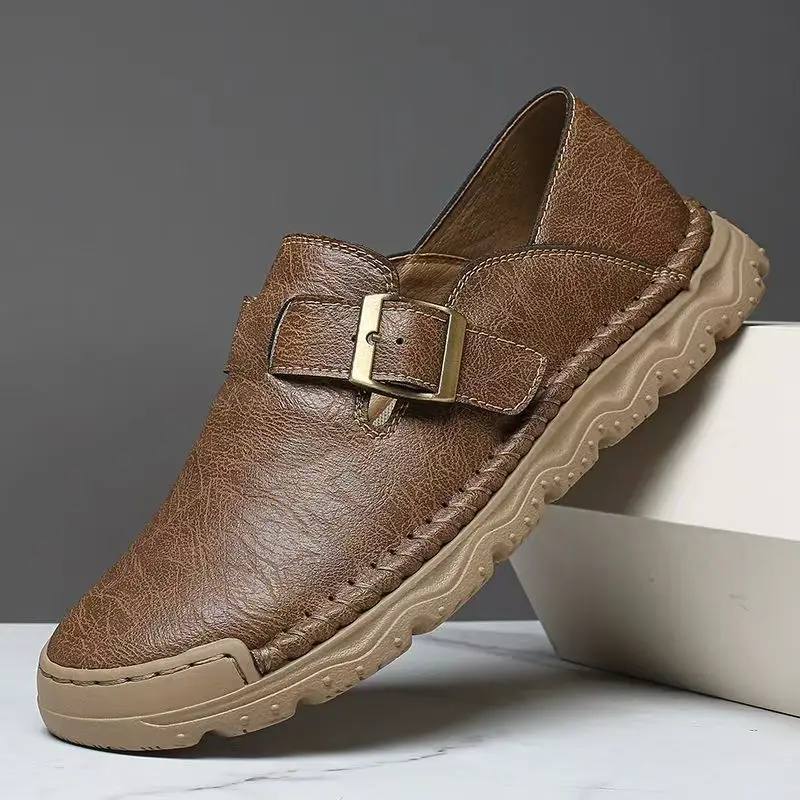 

Men Pu Leather Low Top Slip On Big Size Casual Shoes Spring Autumn New Soft Sole Non Slip Lightweight Casual Sports shoes