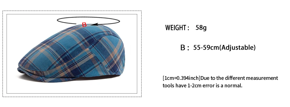 Dünne Plaid Baskenmütze Frauen Männer Mode Vintage Visier Hut Casual Weibliche Newsboy Caps Retro Flache Kappe Für Sommer Frühling Herbst Neue – Detail 3