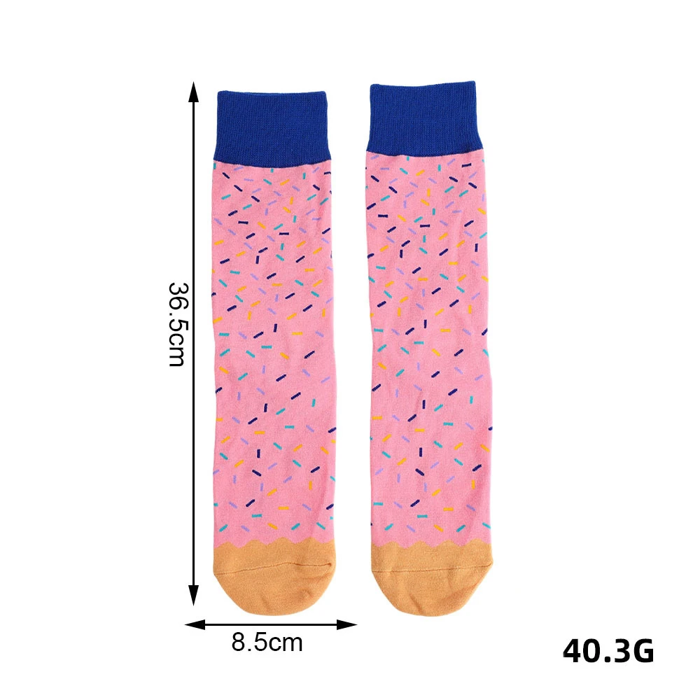 Colorful Sugar Donuts Socks Women Fashion Trendy Cotton Socks Creative Gift Box Christmas Halloween Valentine's Day Gifts