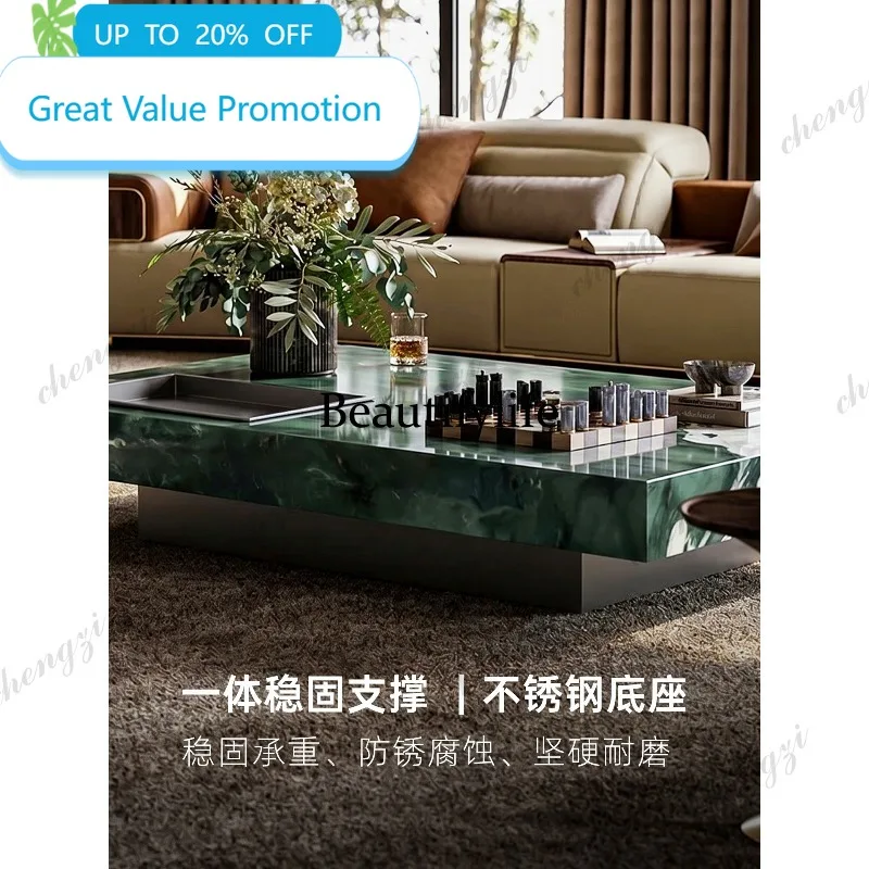 CC178 Italian light luxury natural luxury stone coffee table imported marble living room high-end rectangular tea table