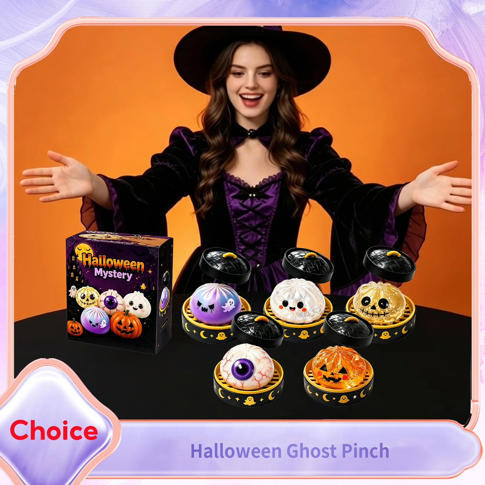Halloween Theme Squeeze Squishy Toy Pumpkin Cute Ghost Soft Slow Rising Squeeze Stress Relief Toys Halloween Party Mystery Gift