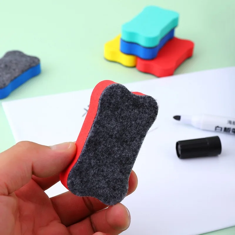 Imagem -02 - Criativo Whiteboard Eraser Colorido Chalkboard Eraser Eva Felt Bone Shape For Children