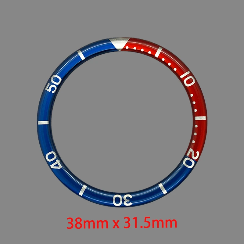 Mod 38mm Flat Resin Aluminum Bezel Ring For SKX007 SKX009 SRPD Diver Watch Case NH35 NH36 Movement Case Bezel Rings Parts Refit