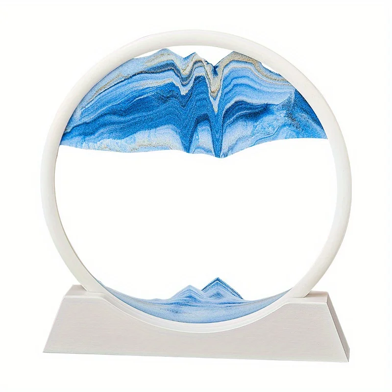 3D Quicksand Art Glass Hourglass - Contemporary Desk Decor, Perfect For Living Room & Office, Ideal Graduation Gift