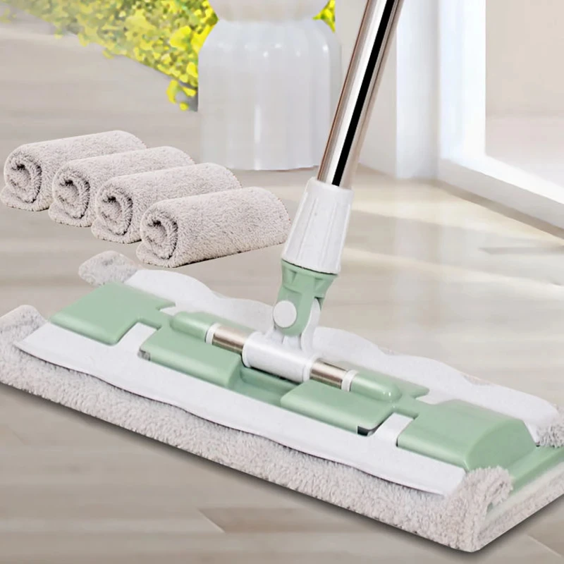 Flat Mop Floor Telescopic Mop 360 Degree Handle Mop for Home Kitchen Tiles Cleaning Spin Mop with Squeeze Cotton Head