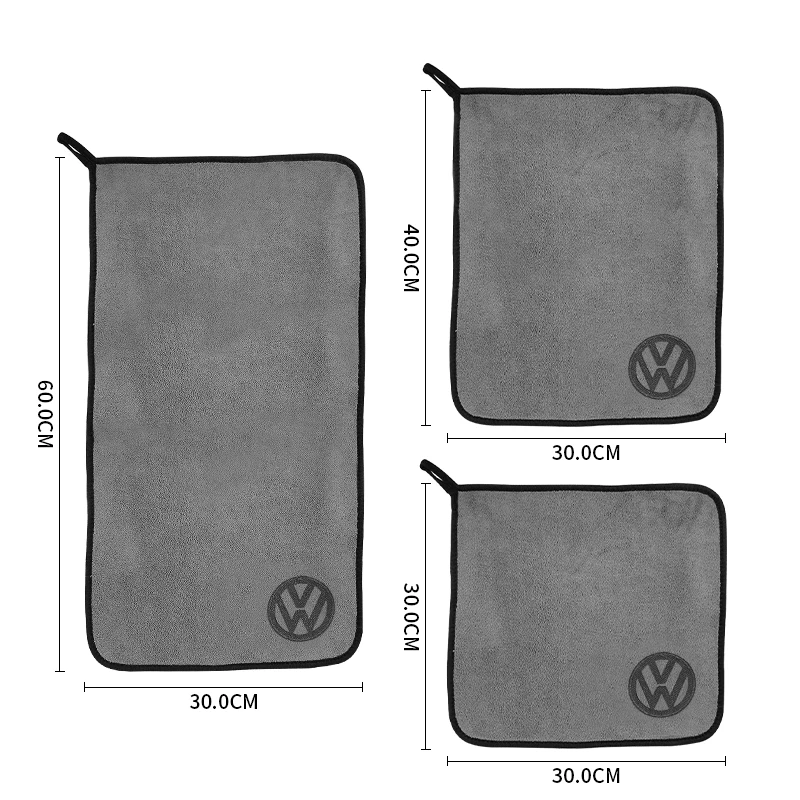 Car Wash Microfiber Towel Auto Emblem Cleaning Drying Rag Cloth Auot Accessories for VW Volkswagen Golf Polo Passat Touran Jetta