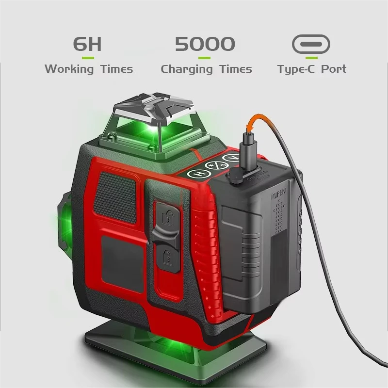 الصناعية وDIY الصف عالية الدقة 12 و 16 خط مستوى الليزر الأخضر 4D3D مستوى الليزر