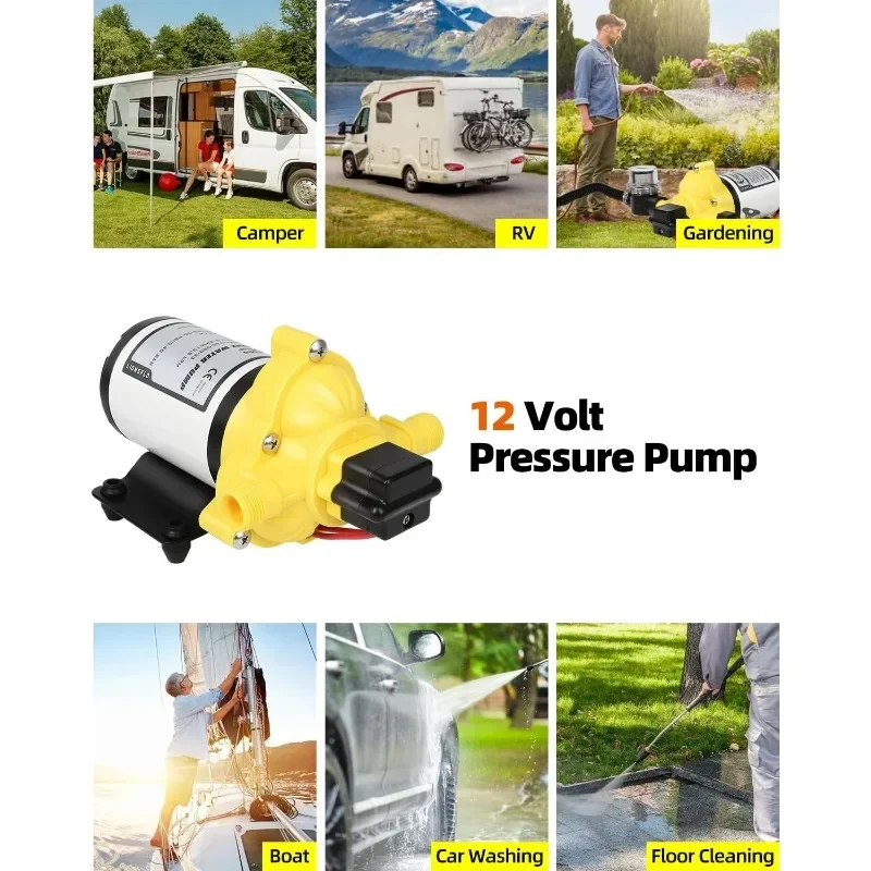 Diafragma autocebante con interruptor de presión, 3,5 GPM, 50psi, para caravana, RV, Marina, Camper, yate, Marina