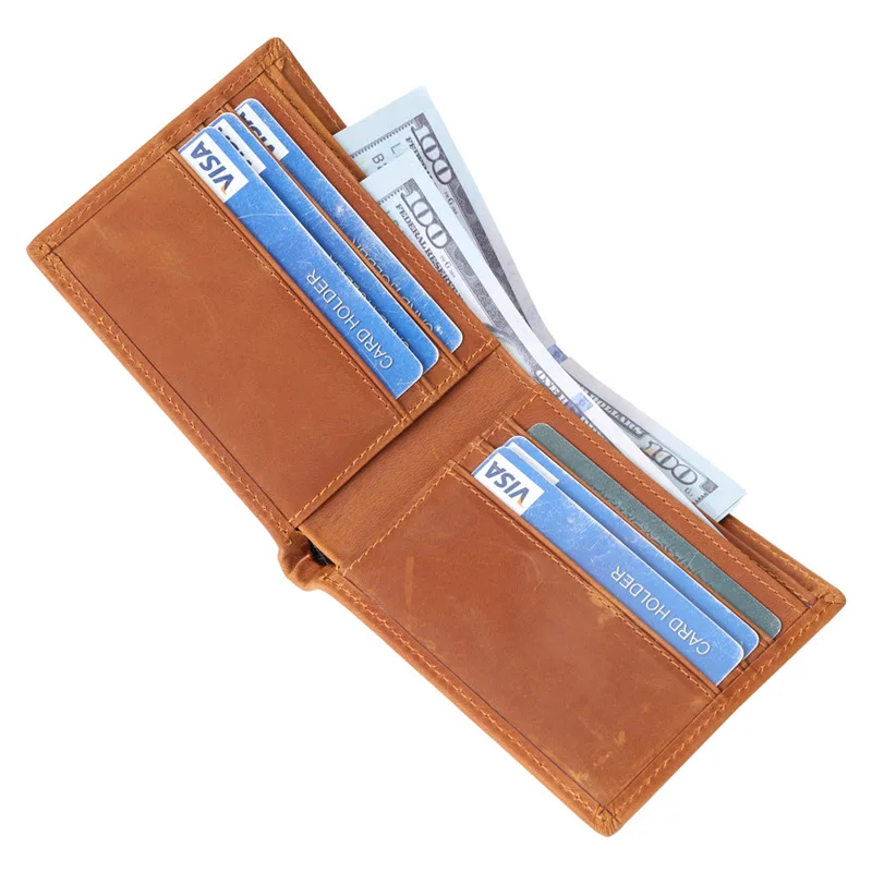 Vintege Wallet Leather Men's Multi Card Driver's License Clip Simple Casual Business Multifunctional Double Fold Short Wallet