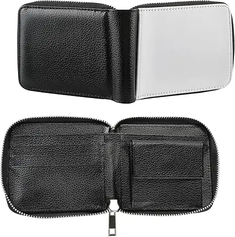 10 Pieces Sublimation Wallet Blank Leather Men's Women's Zipper Card Holder Organizer Bag Coin Purse DIY Heat Transfer