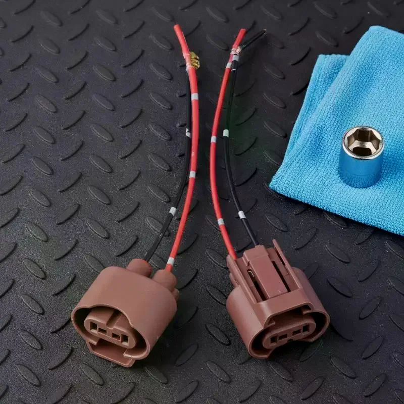 

Two Harness Wire Fog Light Connector, Replace & Repair Halogen Bulb, Lamp Socket 9006 HB4, Headlight Harness Kit