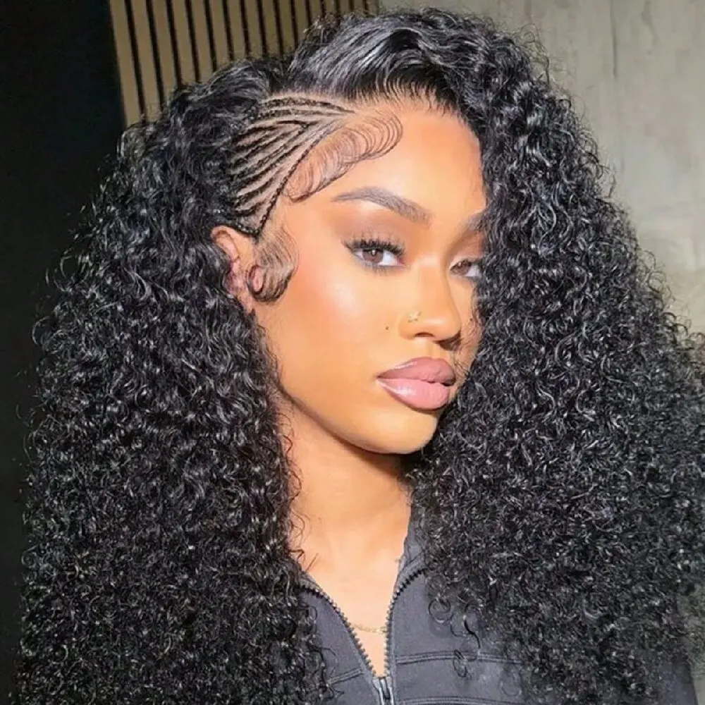 

40-дюймовый вьющийся полупарик Джерри, бесклеевой парик из человеческих волос, готовый к ношению, полупарик 3 в 1, шнурок, плотность 200, парик из человеческих волос